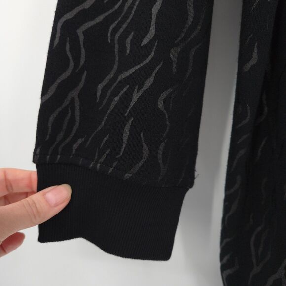 Jane & Delancey NWT stretch soft knit sweatshirt Size 2X black fleece cozy zebra - Picture 3 of 7